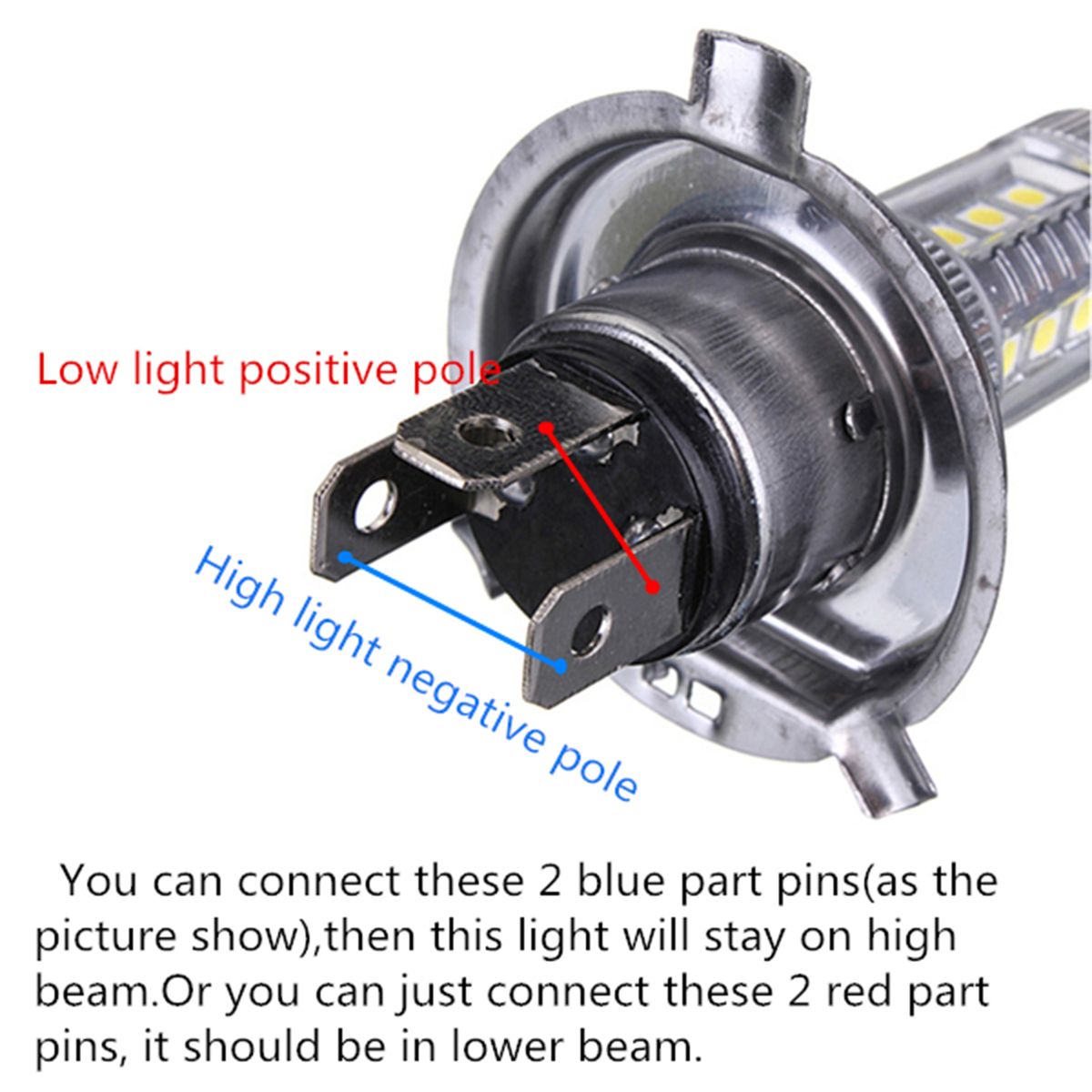 H4 9003 HB2 80W 8000LM 8000K LED Headlight Bulbs Kit Fog