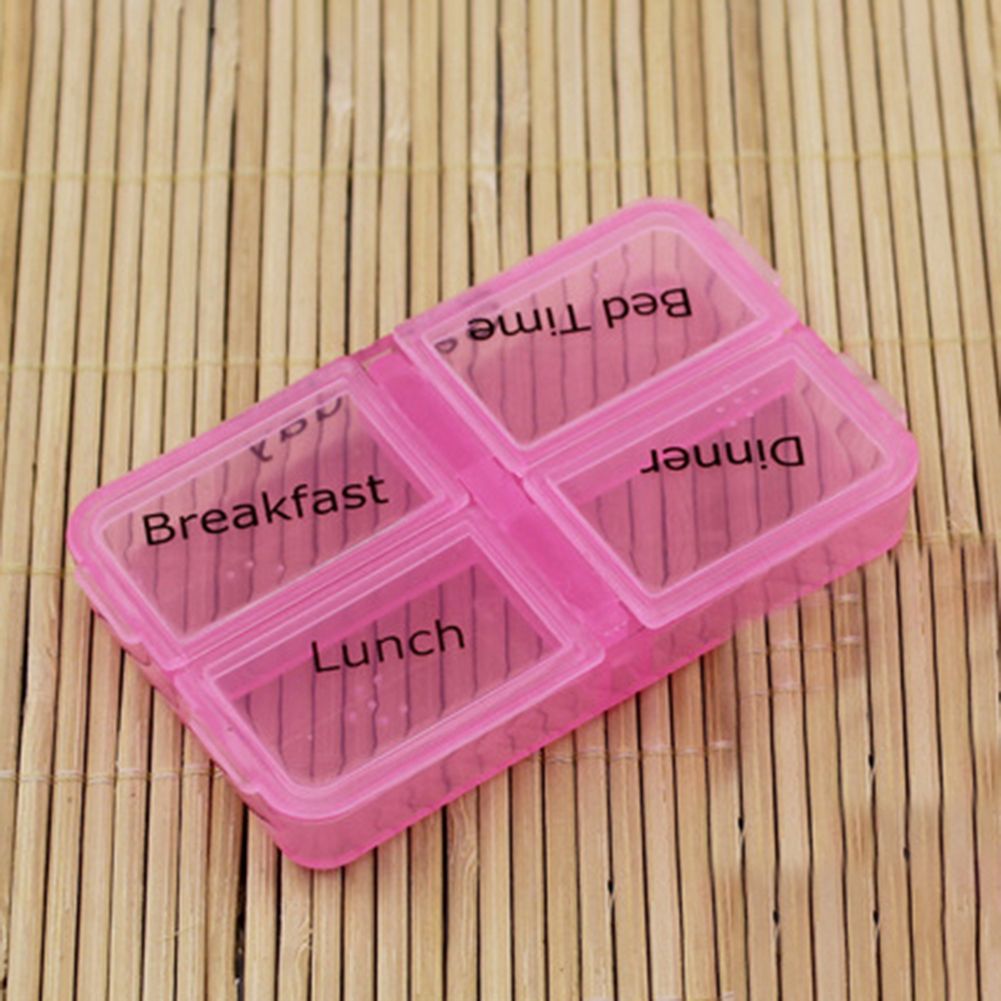 Portable Weekly 7 Day Push Button Pill Holder Travel-