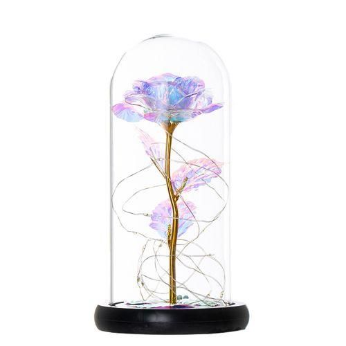 Rose Kit,Colorful Gold Foil Rose And LED Light In