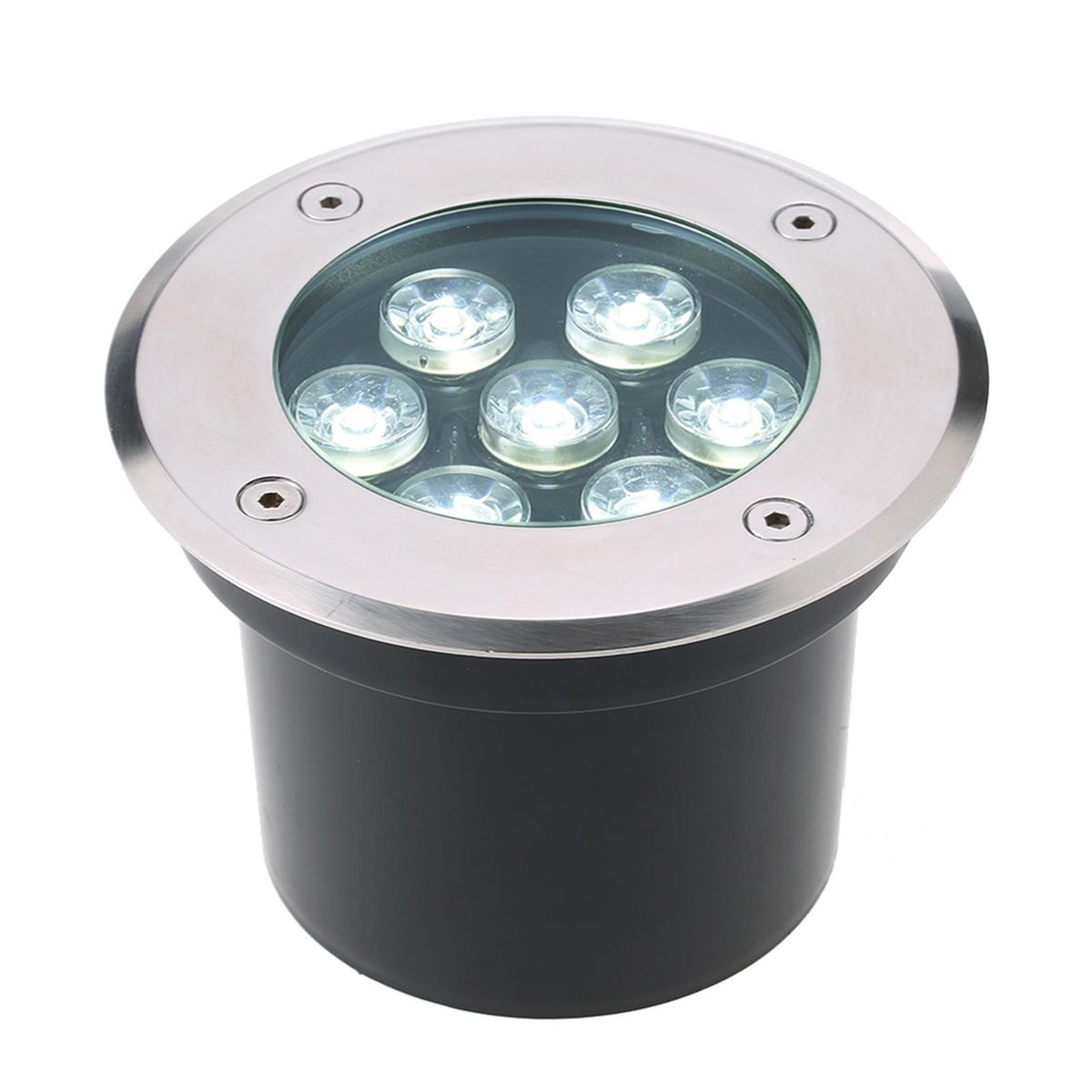 Tomshine 7W AC/DC 12V LED Underground Light Lamp 700LM High-power Tempered Glass Outdoor Ground Garden Path Floor Stair Yard Spot Landscape Lamp IP67 Water Resistant White