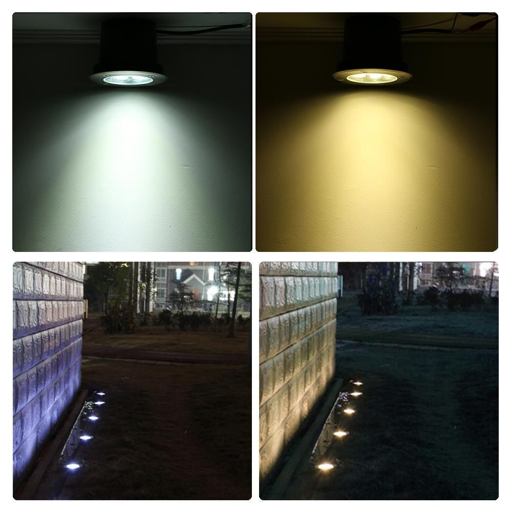 Tomshine 7W AC/DC 12V LED Underground Light Lamp 700LM High-power Tempered Glass Outdoor Ground Garden Path Floor Stair Yard Spot Landscape Lamp IP67 Water Resistant White