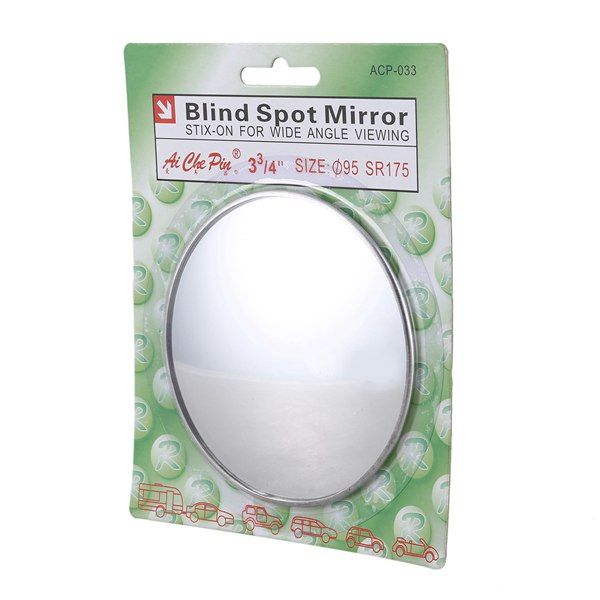 Silver Tone 3.7 Inch Dia Round Rear View Blind Spot Mirrors
