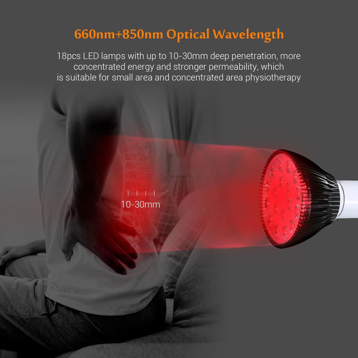 Red Light Therapy Lamp 36W 18 LEDs Infrared Light Therapy Device 660nm 850nm Infrared Combo E27 Socket with Adjustable Lamp Clamp Holder Safety Goggles for Skin Care Pain Relief Health Care