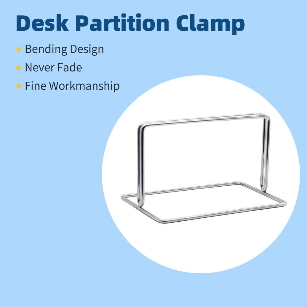 Removable Clamp Desk Partition Divider Support Privacy Panel Bracket Holder Glasses Clips 4mm Clamp Thickness(Silver)