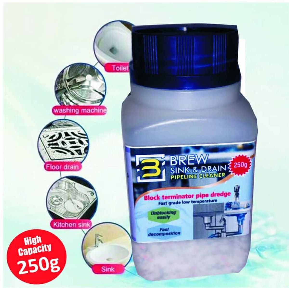 250g Kitchen/Toilet Drain Pipeline Dredge Cleaning Agent