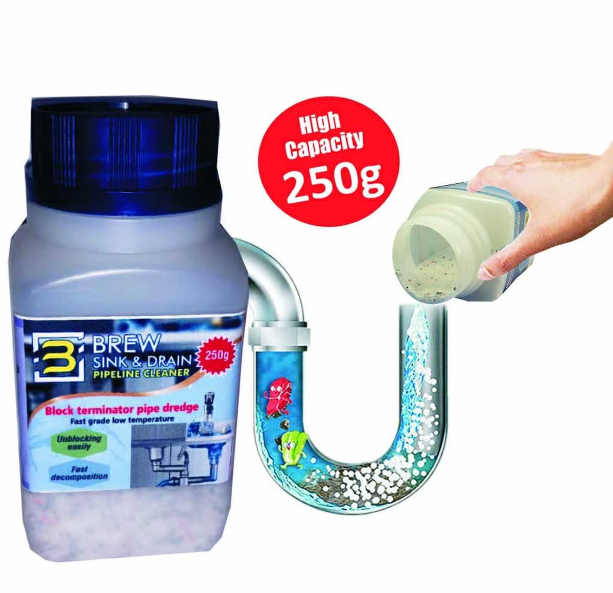 250g Kitchen/Toilet Drain Pipeline Dredge Cleaning Agent