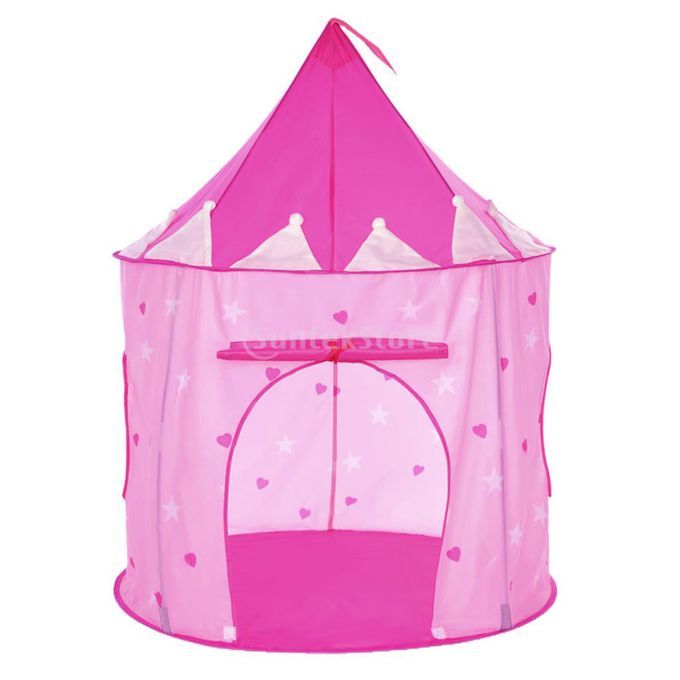 Folding Girls Fairy Play Tent Children Kids Castle Cubby Play Pink