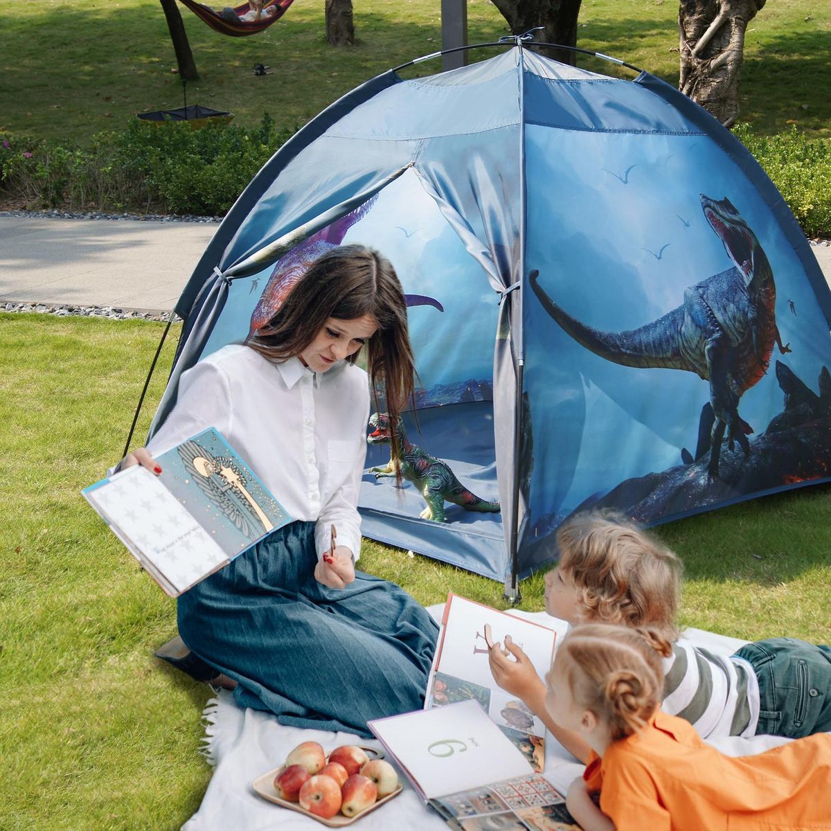 Dinosaur Kids Play Tent, Boys Tent for Kids Indoor and Outdoor Fun Playhouse Tents with Realistic Dinosaur Theme for Children Age 3 4 5 6 7