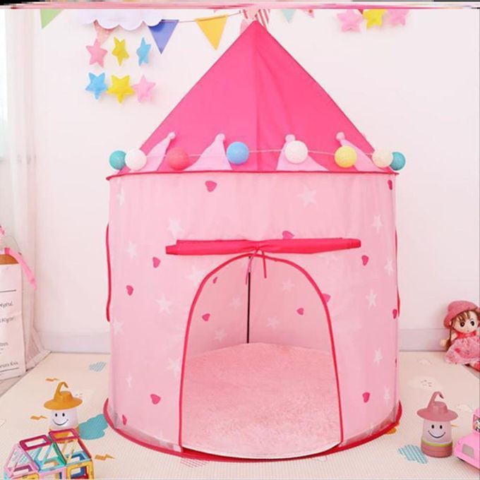 Folable Girls Fairy Play Tent Kids Castle Cubby Play House Toy Pink
