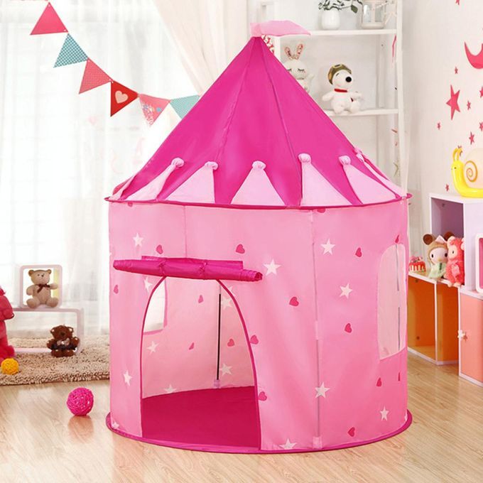 Folable Girls Fairy Play Tent Kids Castle Cubby Play House Toy Pink