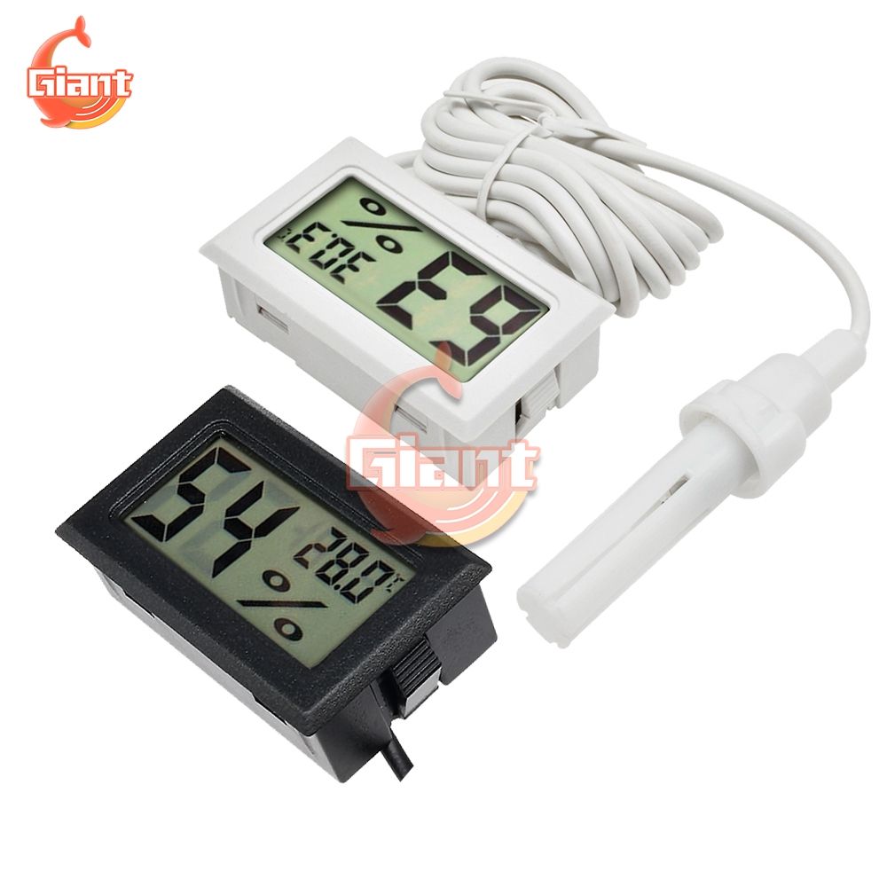 Mini LCD Thermohygrometer Indoor Digital Thermometer Hygrometer 1.5M Temperature Sensor Cable Humidity Meter Gauge Probe