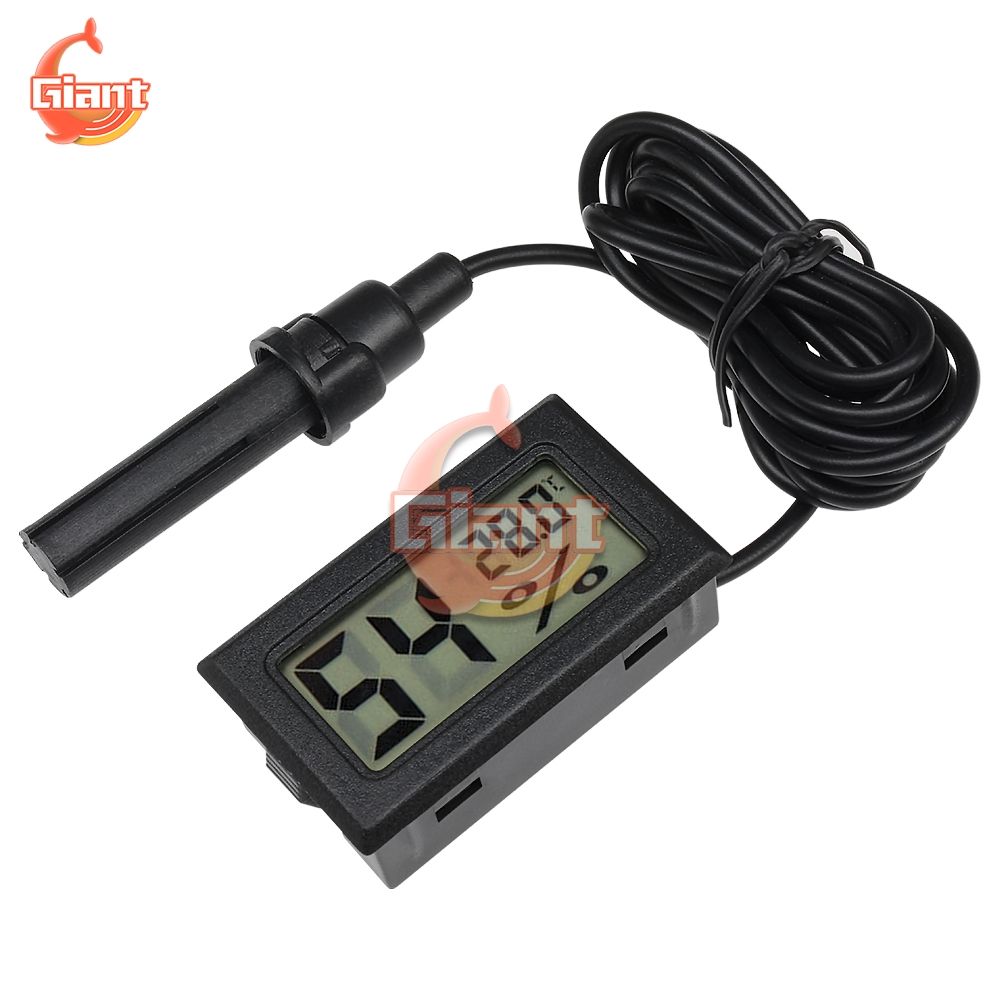 Mini LCD Thermohygrometer Indoor Digital Thermometer Hygrometer 1.5M Temperature Sensor Cable Humidity Meter Gauge Probe