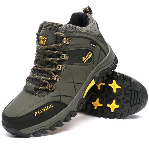 Mens Outdoors Wear-resisting Shoes Males Non-slip Climbing Shoes Green