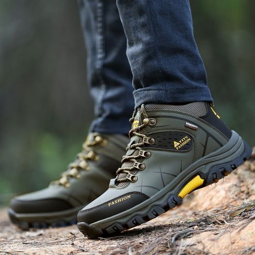 Mens Outdoors Wear-resisting Shoes Males Non-slip Climbing Shoes Green