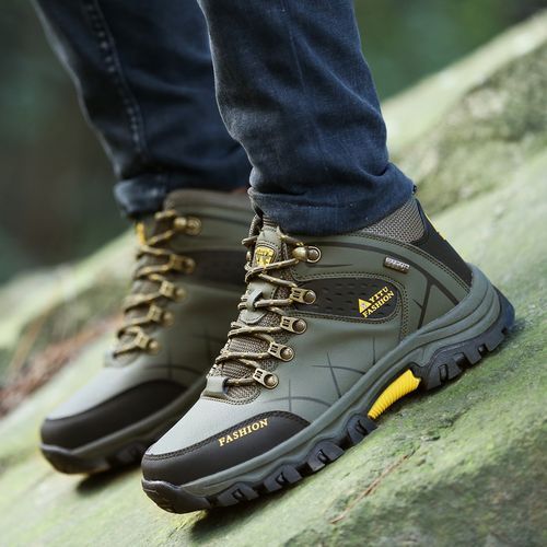 Mens Outdoors Wear-resisting Shoes Males Non-slip Climbing Shoes Green