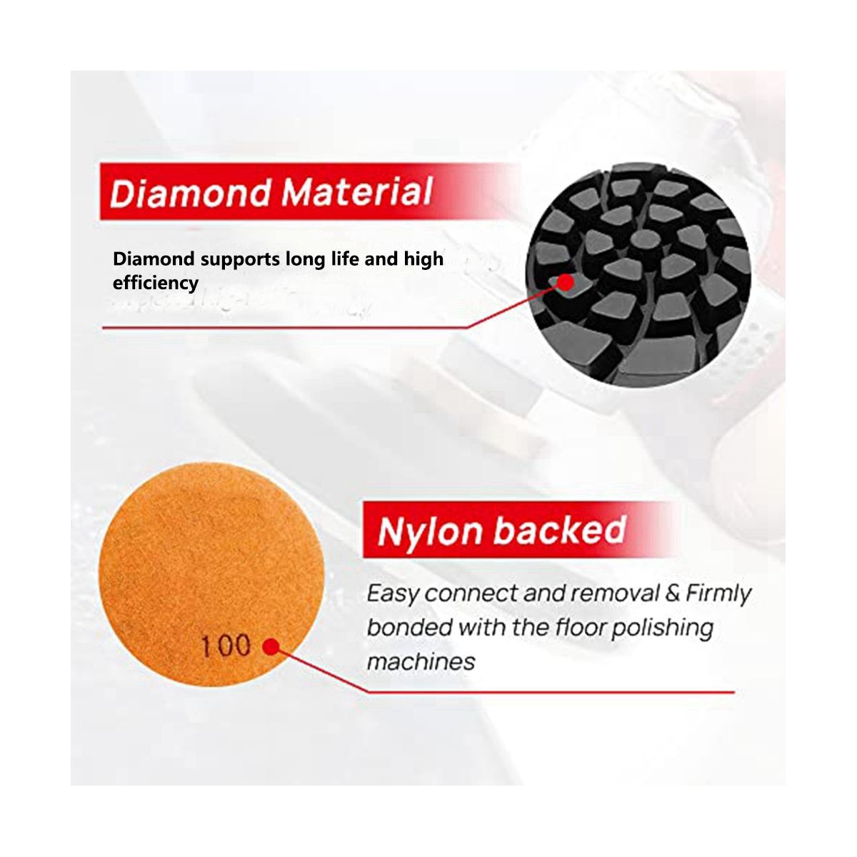 6 PCS Diamond Floor Polishing Pads Resin Bond Terrazzo