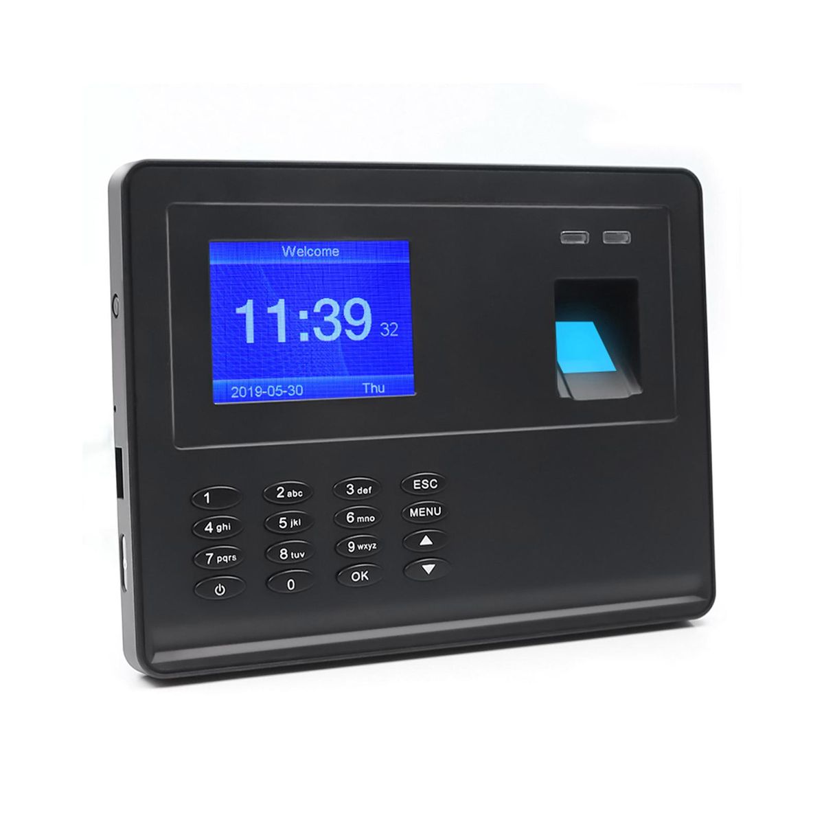 Biometric Fingerprint Password Time Attendace Machine Employee Checking-in Time Clock Recorder Reader with 2.8 Inch TFT Screen Multi-language Support USB Disk Data Download
