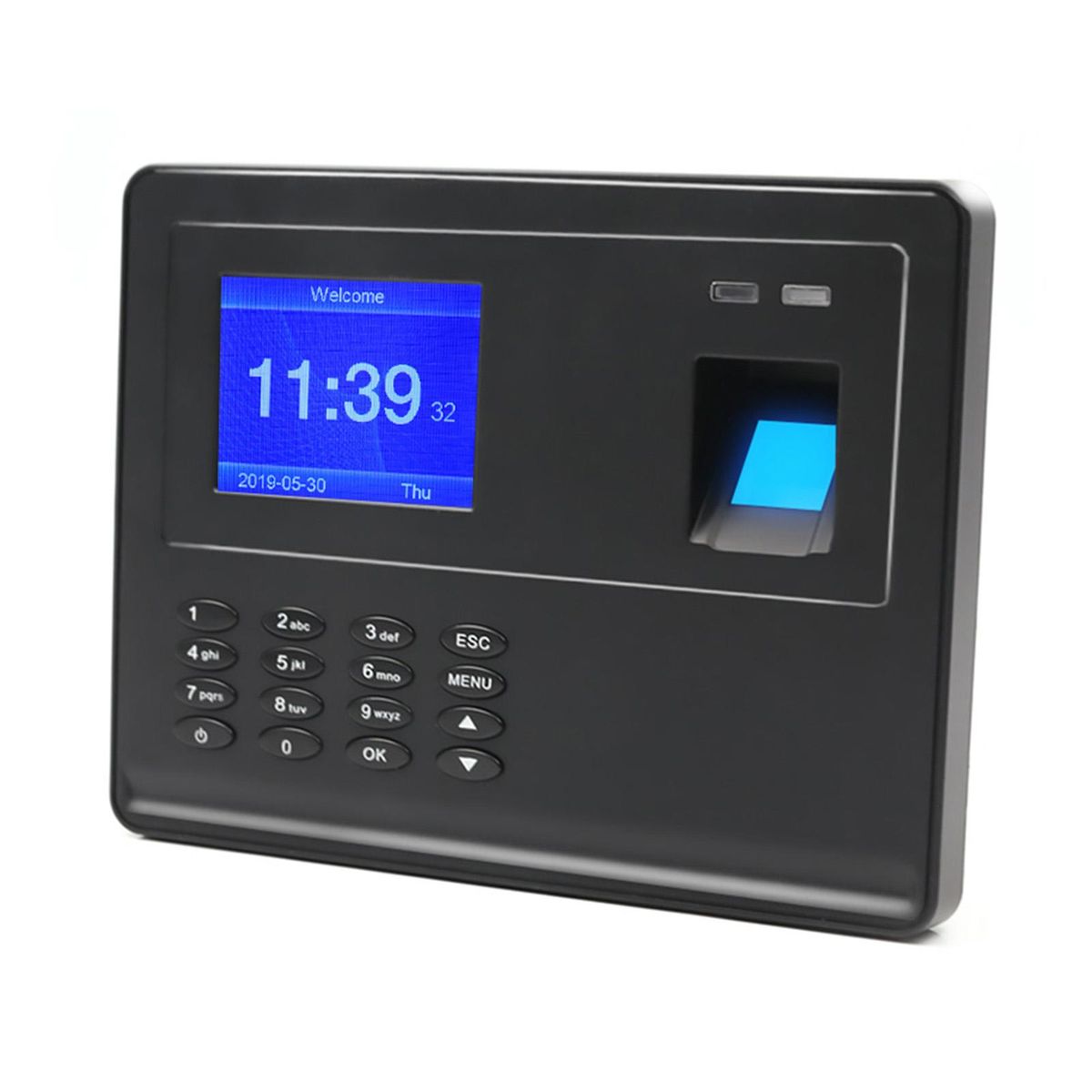 Biometric Fingerprint Password Time Attendace Machine Employee Checking-in Time Clock Recorder Reader with 2.8 Inch TFT Screen Multi-language Support USB Disk Data Download