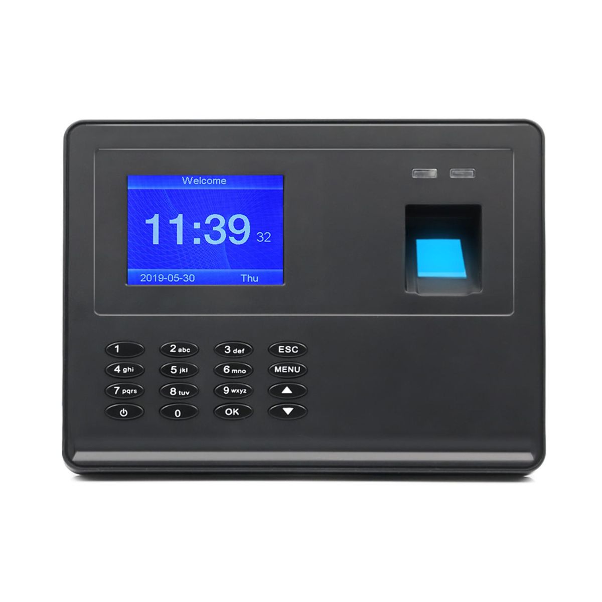 Biometric Fingerprint Password Time Attendace Machine Employee Checking-in Time Clock Recorder Reader with 2.8 Inch TFT Screen Multi-language Support USB Disk Data Download