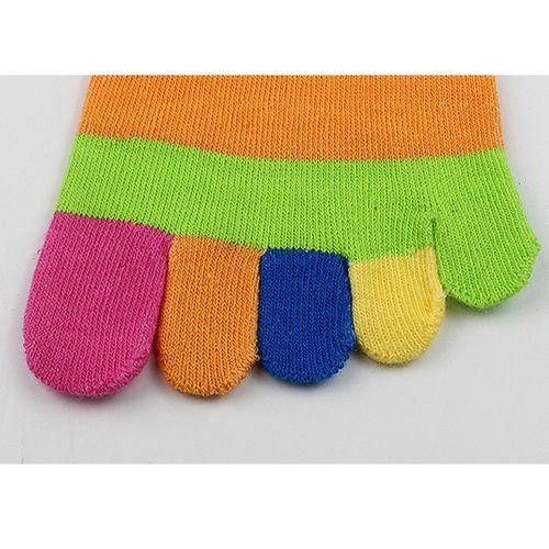 Womens Five Fingers Toe Socks Cotton Socks Casual Rainbow Socks (6 Pairs)