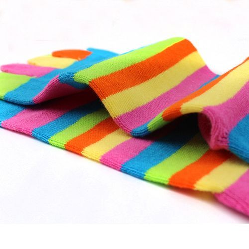 Womens Five Fingers Toe Socks Cotton Socks Casual Rainbow Socks (6 Pairs)