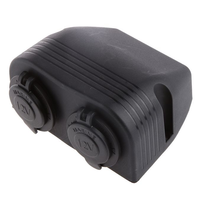 12V 2Way Motorcycle Dual   Power Adapter Socket