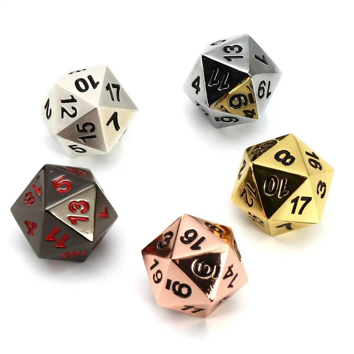 5Pcs Zinc Alloy Polyhedral Dice Kit Children Math Number Learning Digital Dice Toy RPG Dices For Dungeons Dragons MTG Game Props