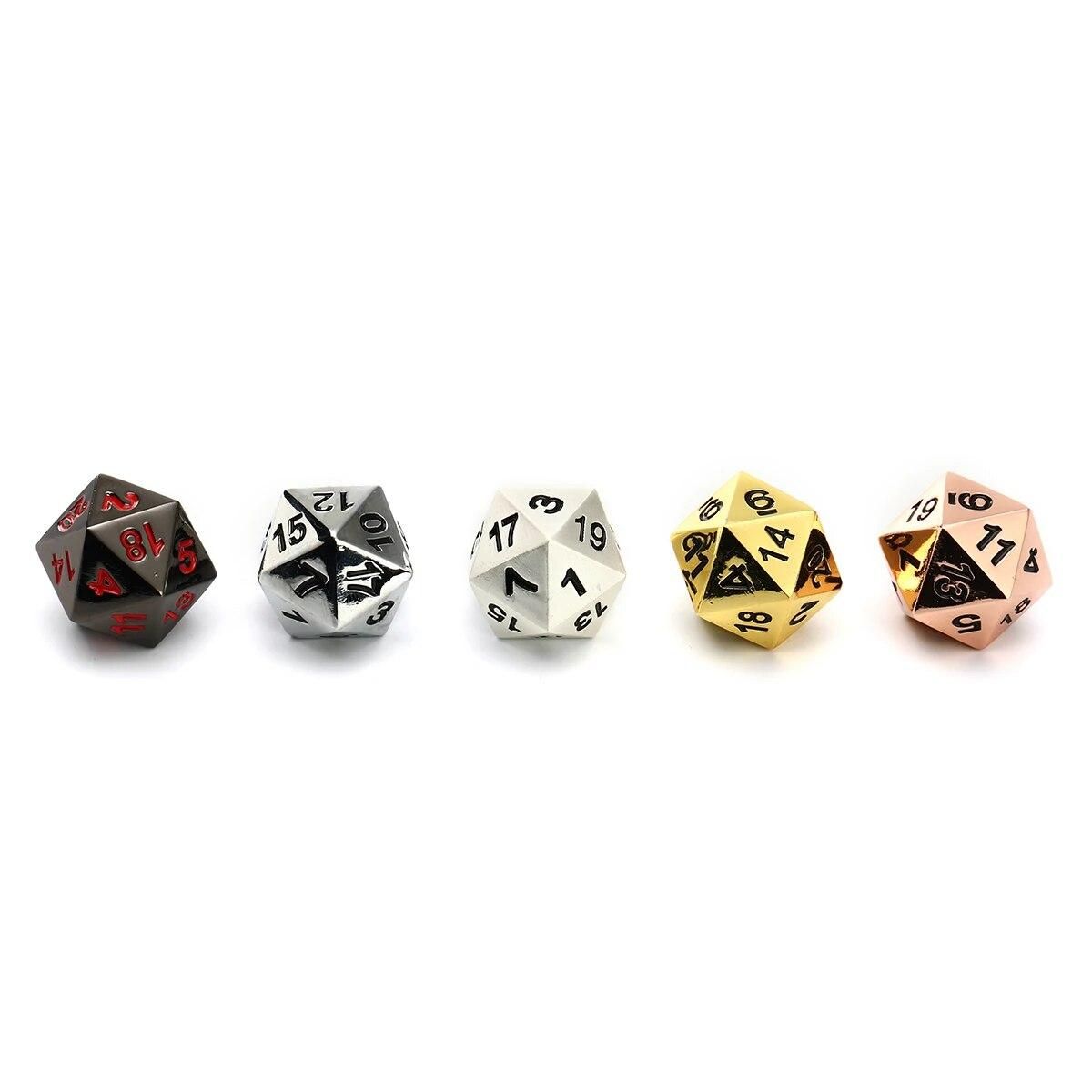 5Pcs Zinc Alloy Polyhedral Dice Kit Children Math Number Learning Digital Dice Toy RPG Dices For Dungeons Dragons MTG Game Props
