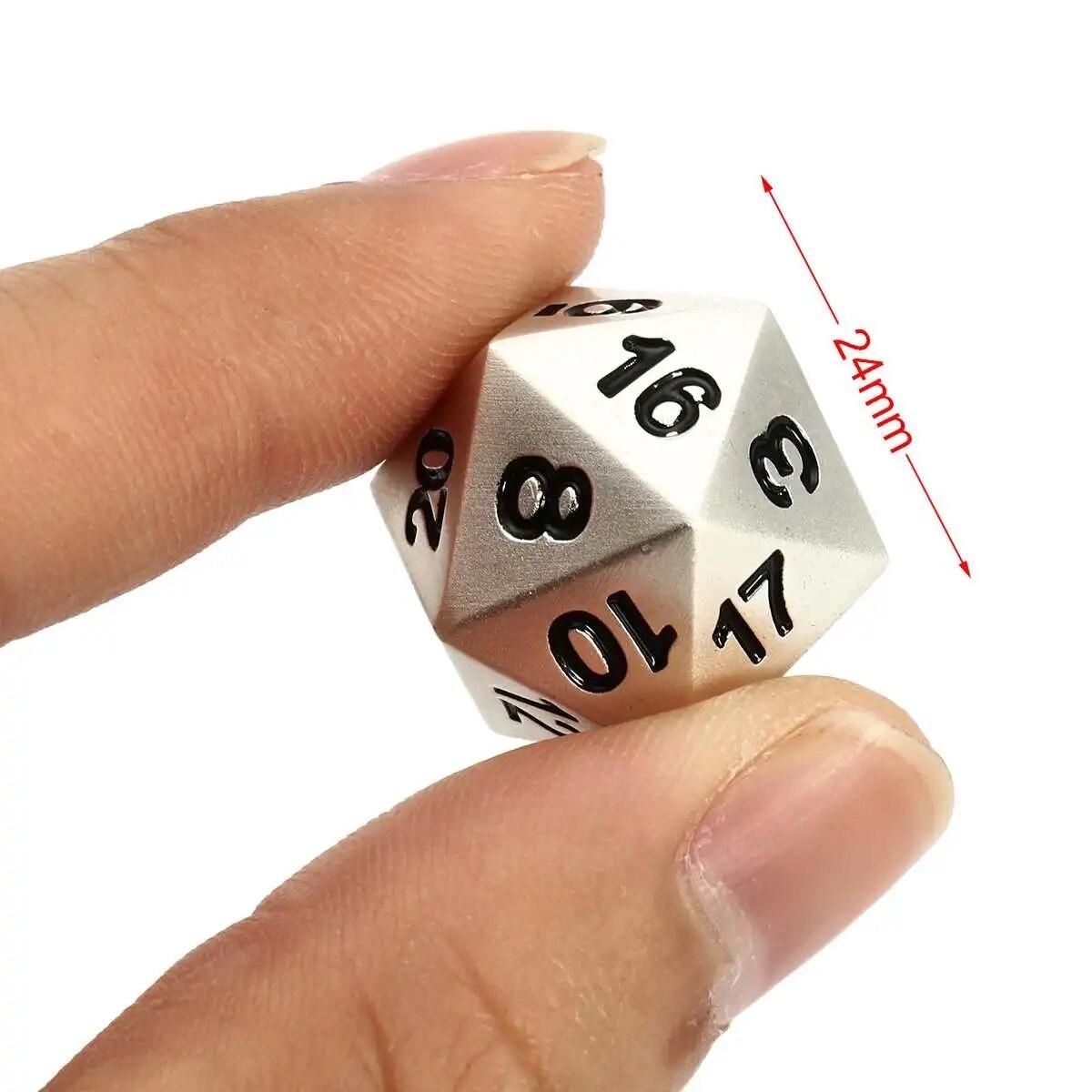 5Pcs Zinc Alloy Polyhedral Dice Kit Children Math Number Learning Digital Dice Toy RPG Dices For Dungeons Dragons MTG Game Props