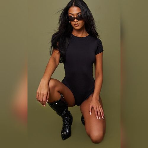 Short Sleeve Bodysuit - Black