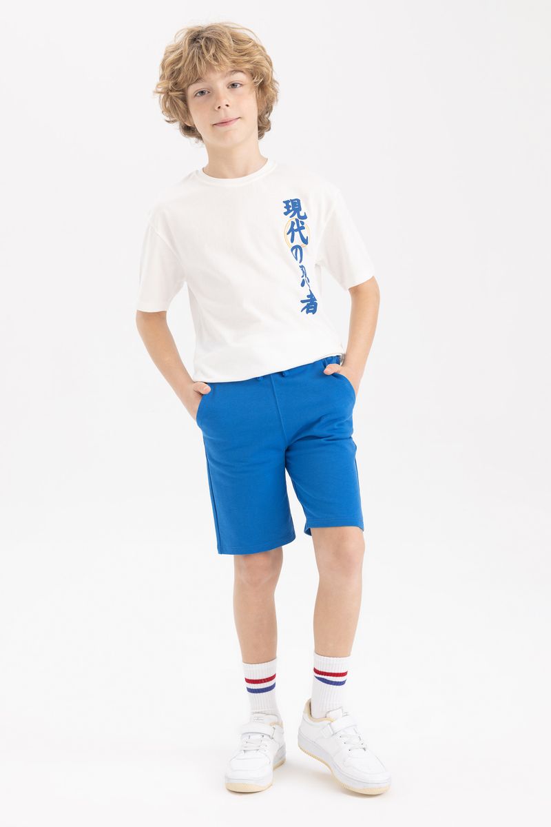 Boy Casual Regular Fit Knitted Short - Blue