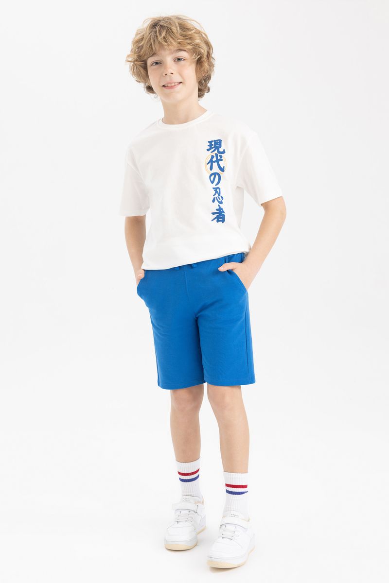 Boy Casual Regular Fit Knitted Short - Blue