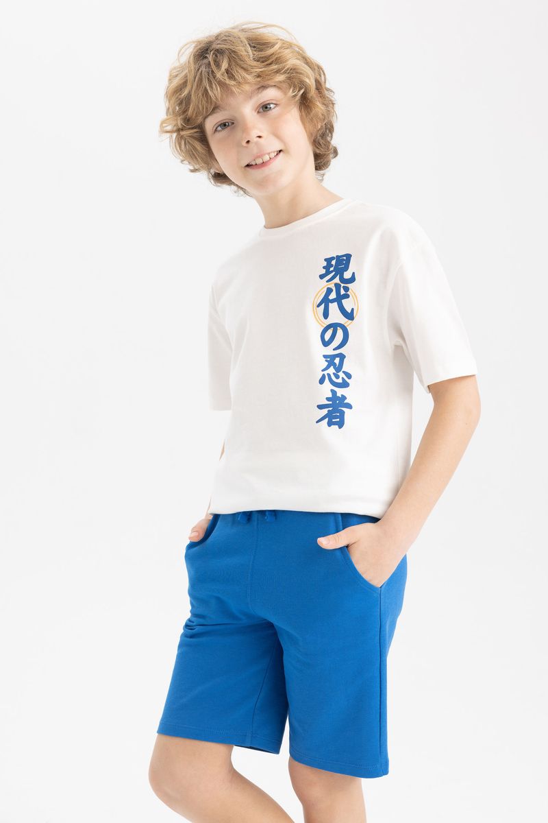 Boy Casual Regular Fit Knitted Short - Blue