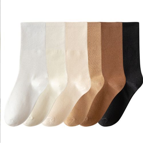6 Pairs Women's Summer Thin Cotton High Socks