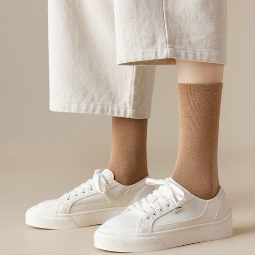 6 Pairs Women's Summer Thin Cotton High Socks
