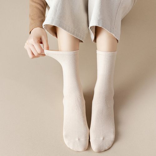 6 Pairs Women's Summer Thin Cotton High Socks