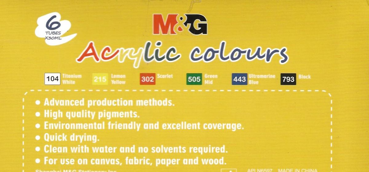 Acrylic Paint (30 ML 6 Colours) High Quality