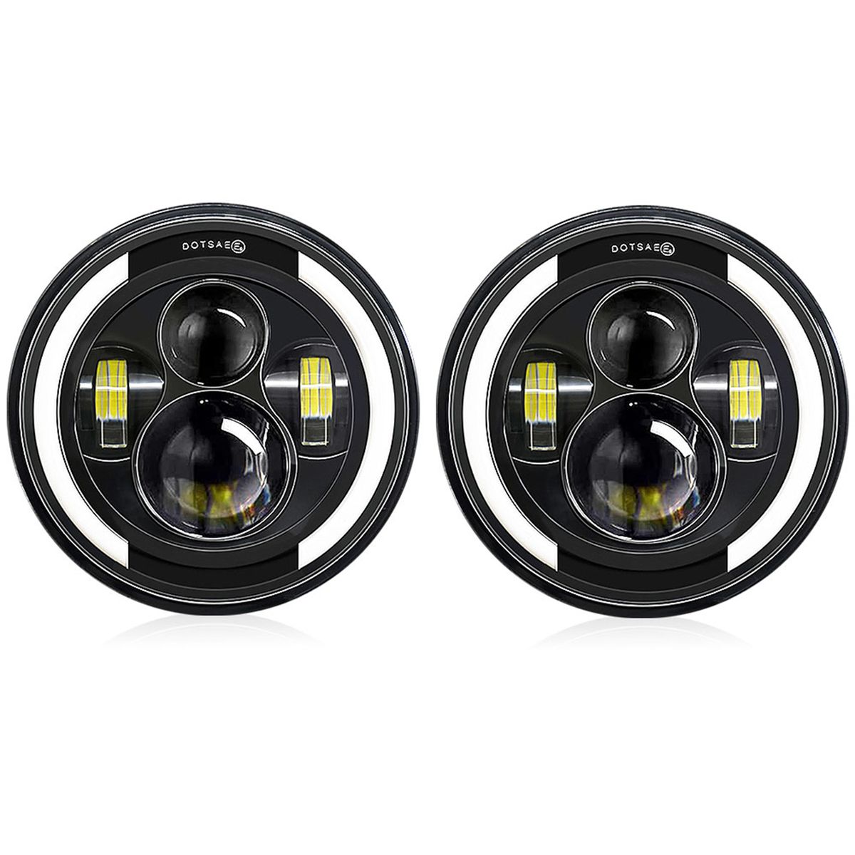 2Pcs 7 Inch Car Motorcycle LED Headlight With DRL/Turn