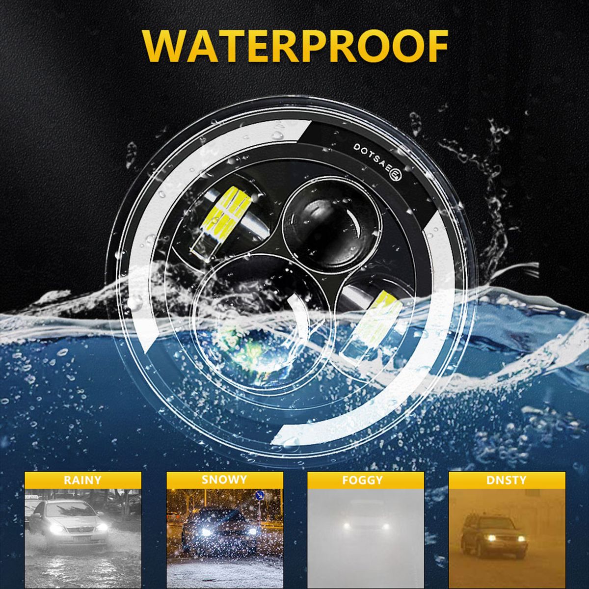 2Pcs 7 Inch Car Motorcycle LED Headlight With DRL/Turn
