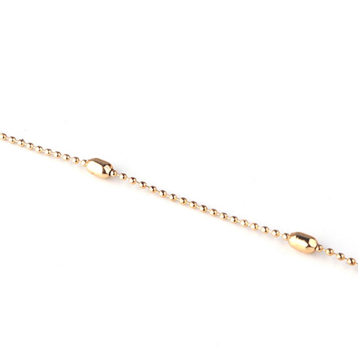Acituna Metal Cable Chain Beaded Link DIY Anklet Necklace Rose Gold
