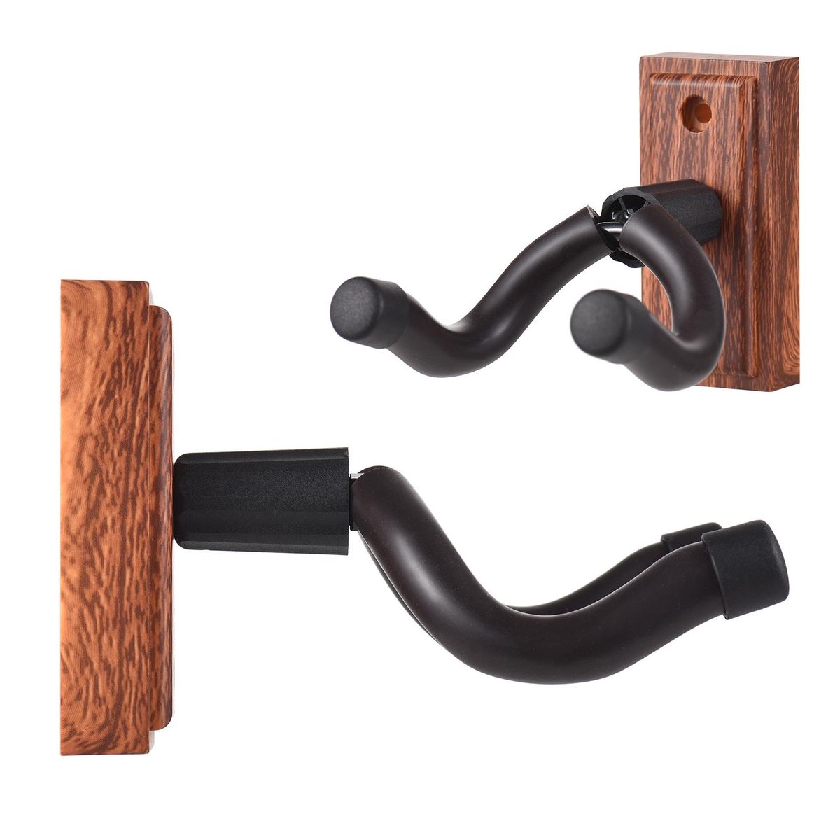 Guitar Wall Mount Hanger Hook Guitar Wall Hook Hanger Solid Sturdy Black Metal Holder Hanger Multifunction Hanger for All Size Acoustic Electric Bass Guitars