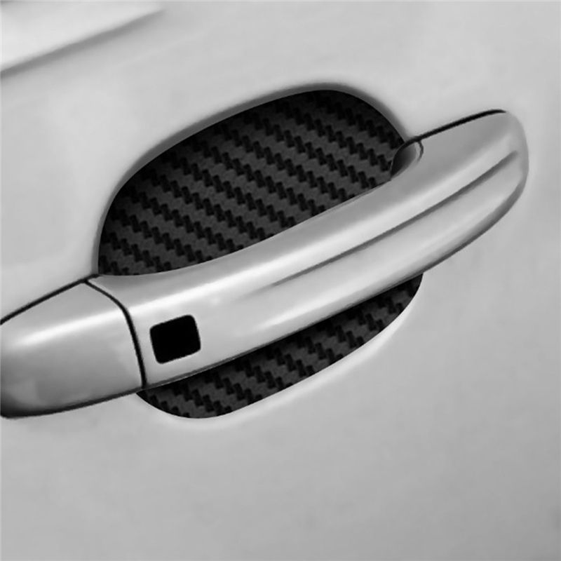 4Pcs Door Handle Stickers, Carbon Fiber Cup Guards,