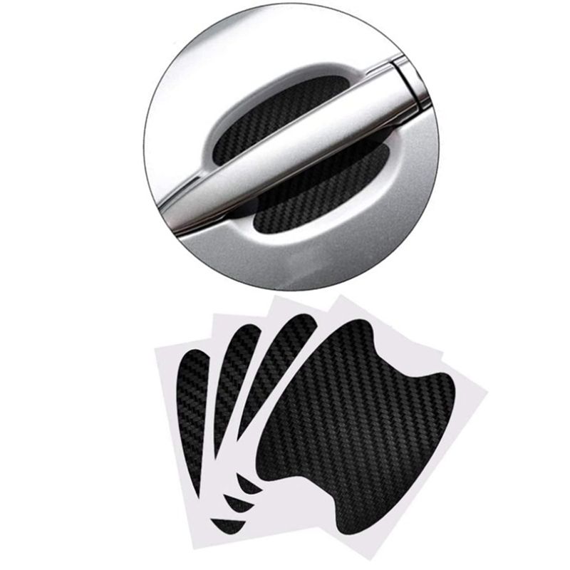 4Pcs Door Handle Stickers, Carbon Fiber Cup Guards,