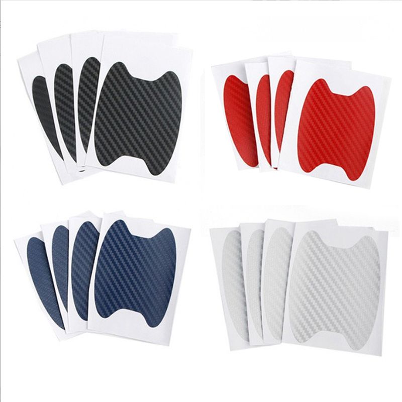 4Pcs Door Handle Stickers, Carbon Fiber Cup Guards,