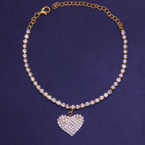 Heart Anklets Women Beach Barefoot Jewelry Non Fade Adjustable Pendant Gold