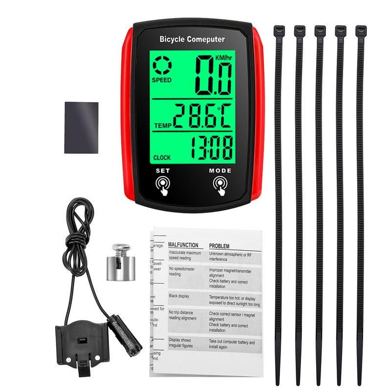 Bicycle Computer Wired GPS Bike Stopwatch Waterproof Cycling Night Vision Stopwatch Speedometer Odometer Riding Accessories
