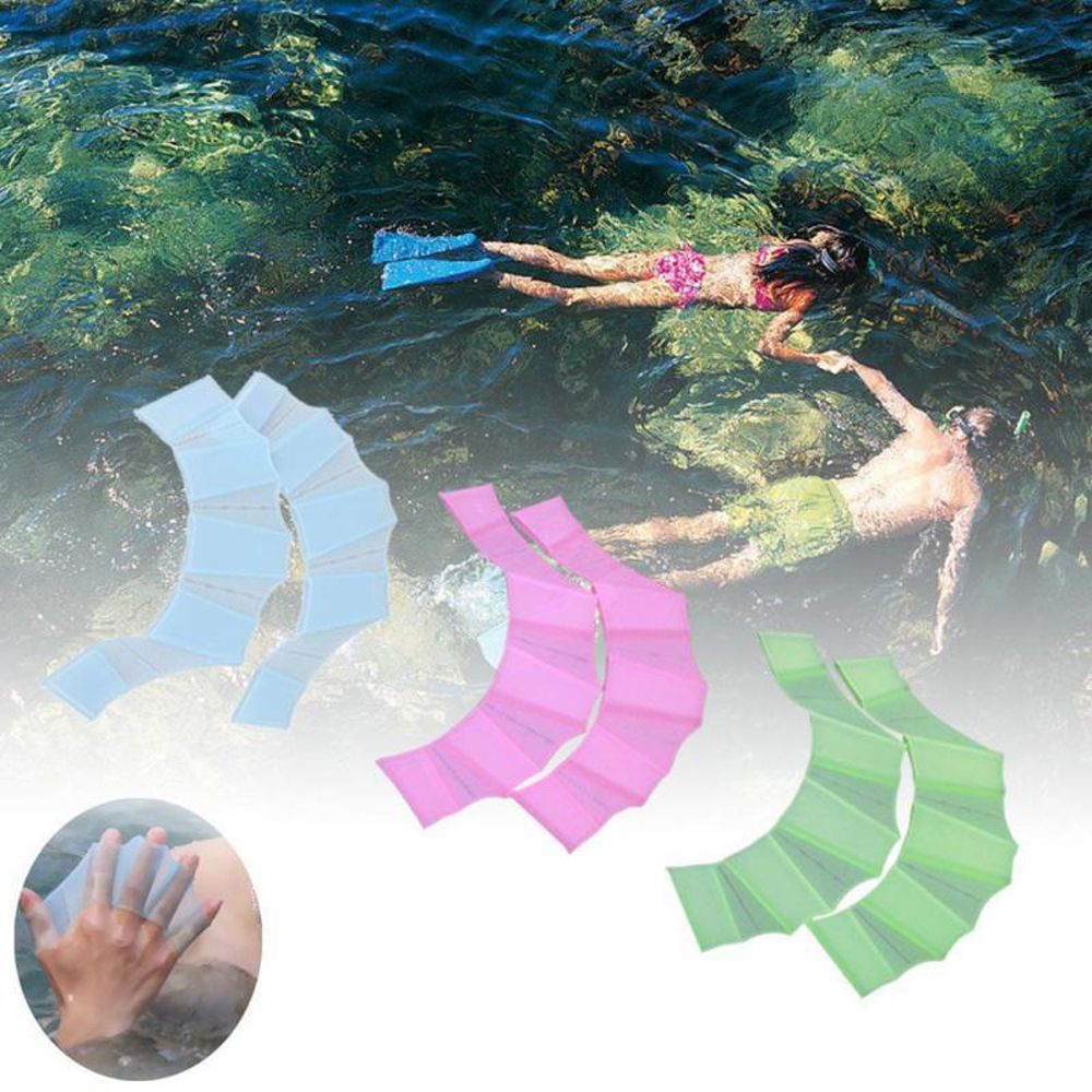 1 Pair Training Summer Silicone Hand Swimming Fins Flippers