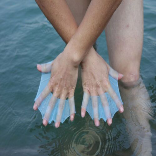 1 Pair Training Summer Silicone Hand Swimming Fins Flippers