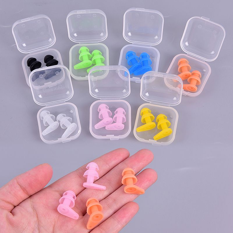 Pairs Soft Anti-Noise Ear Plug Waterproof Swimming Silicone