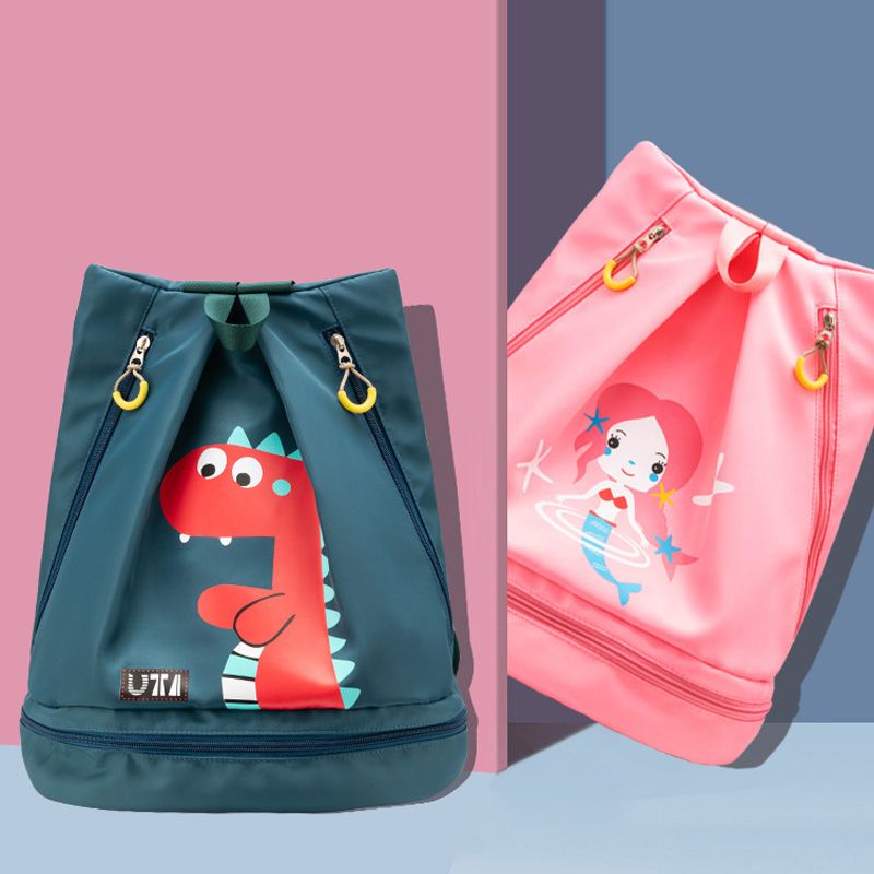 Waterproof Swimming Bag Nylon Cartoon Beach Backpack Wet